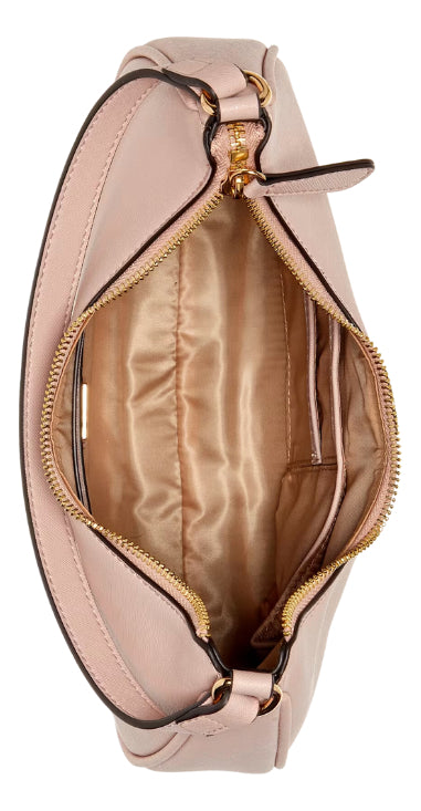 Bolsa Hobo Guess Acabado De Los Herrajes Níquel Color Rosa Correa De Hombro Rosa Diseño De La Tela Lisa